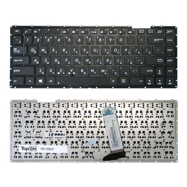 Клавиатура для ноутбука Asus X451 A450 D451 F450 X452 X453 Series. Плоский Enter. Черная без рамки. PN: AEXJBU00110