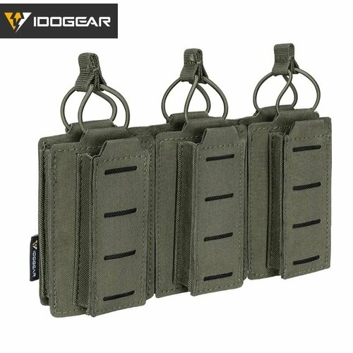 Подсумок тактический Idogear laser Molle под 6 магазинов 3 кал 5.56 и 3 - 9 mm олива тактический варбелт разгрузочный олива