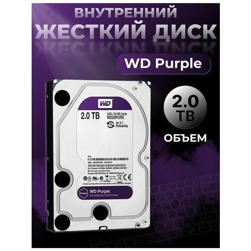 Жесткий Диск HDD Western Digital Purple 2TB 35 SATA III 584900₽