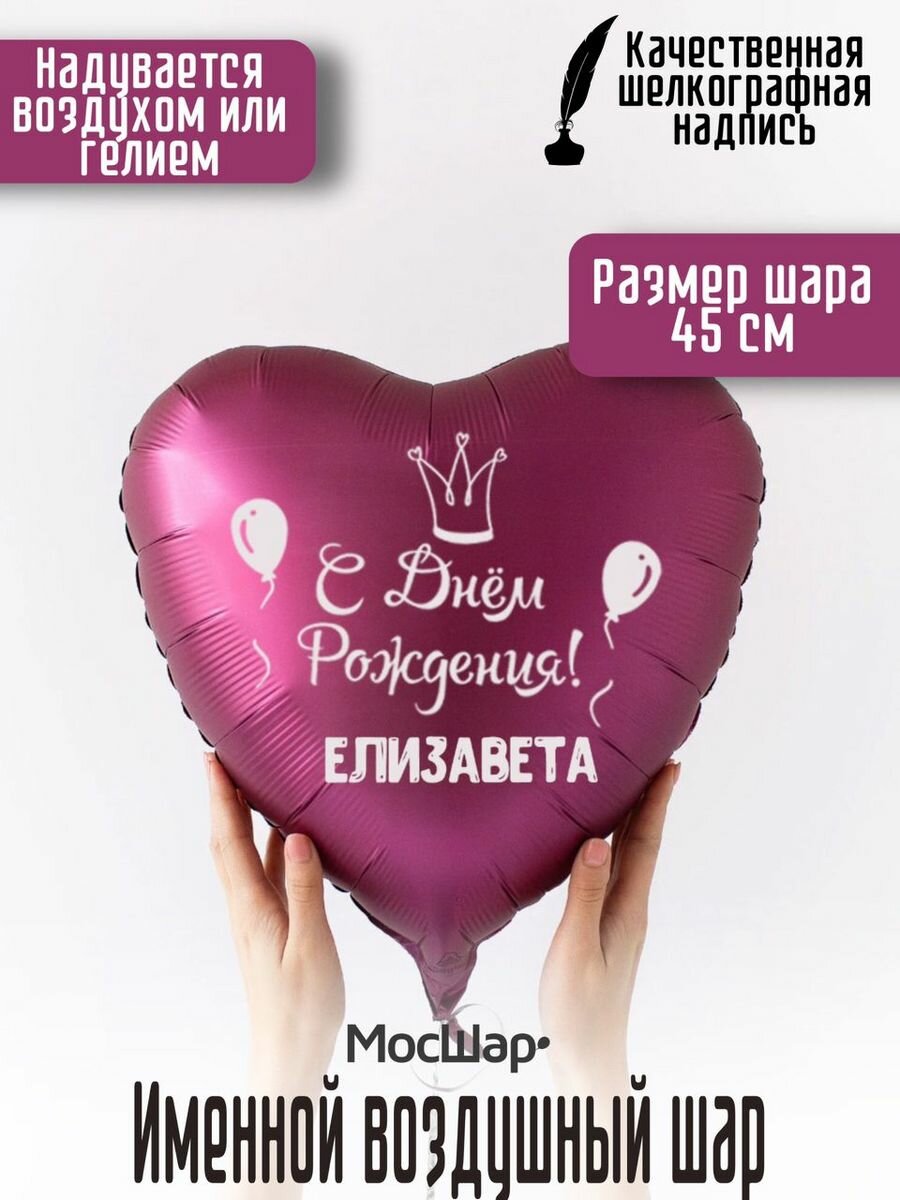 Именной воздушный шар на день рождения Елизавета