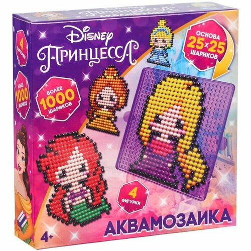 Аквамозаика Рапунцель, Русалочка, Белль, Золушка, 4 фигурки, Принцессы nd play набор для росписи кружка принцессы белль и золушка 302046 5