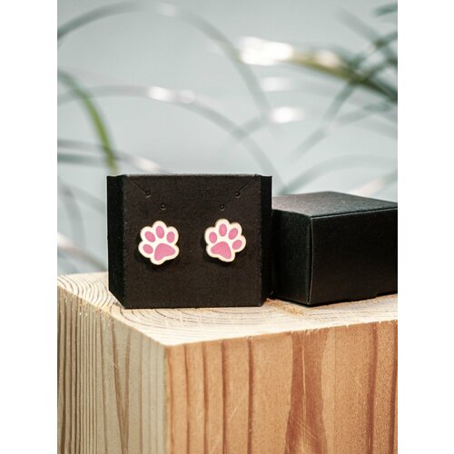 Серьги пусеты , пластик, розовый