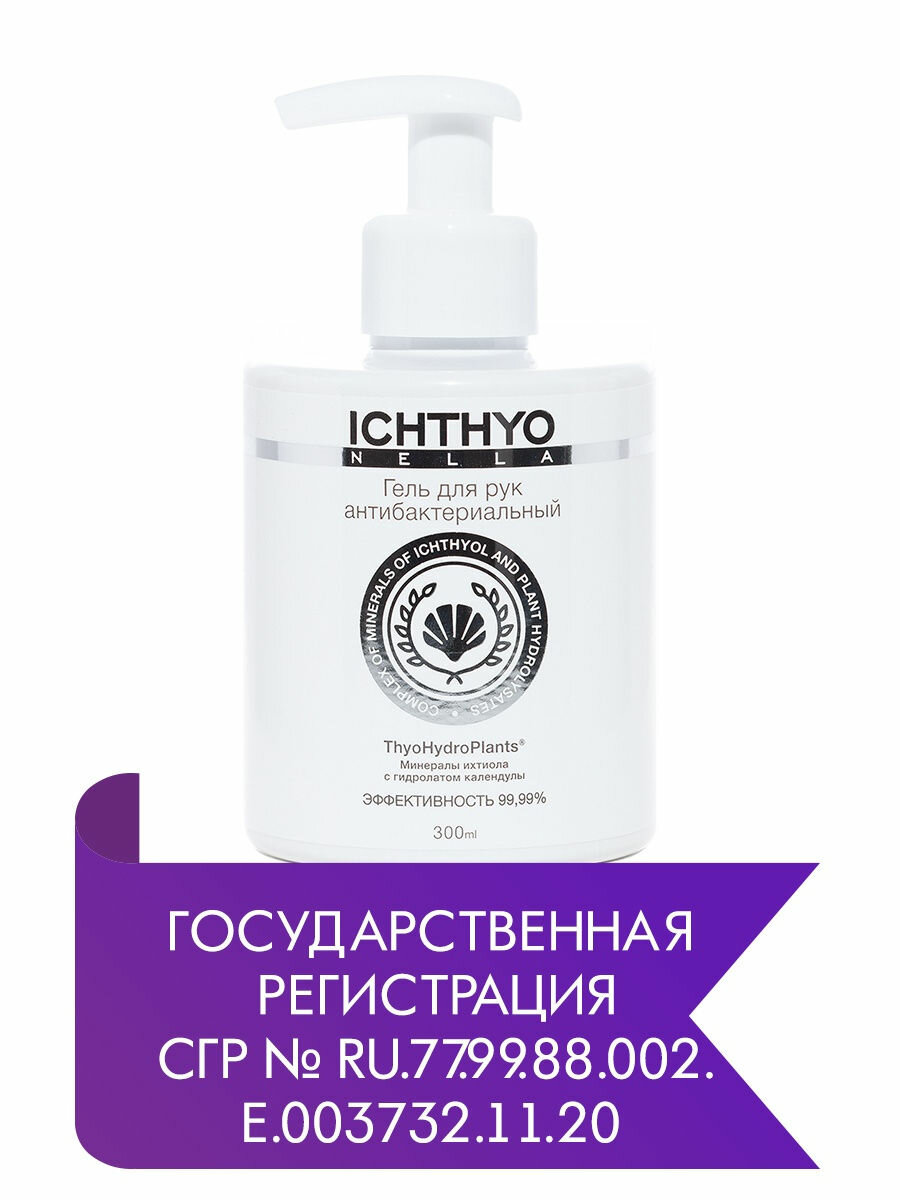 Гель антибактериальный для рук (70% изопропилового спирта) ICHTHYONELLA 300ml