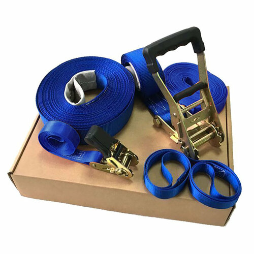 Слэклайн 50мм/15м с дополнительной страховочной стропой (синий)