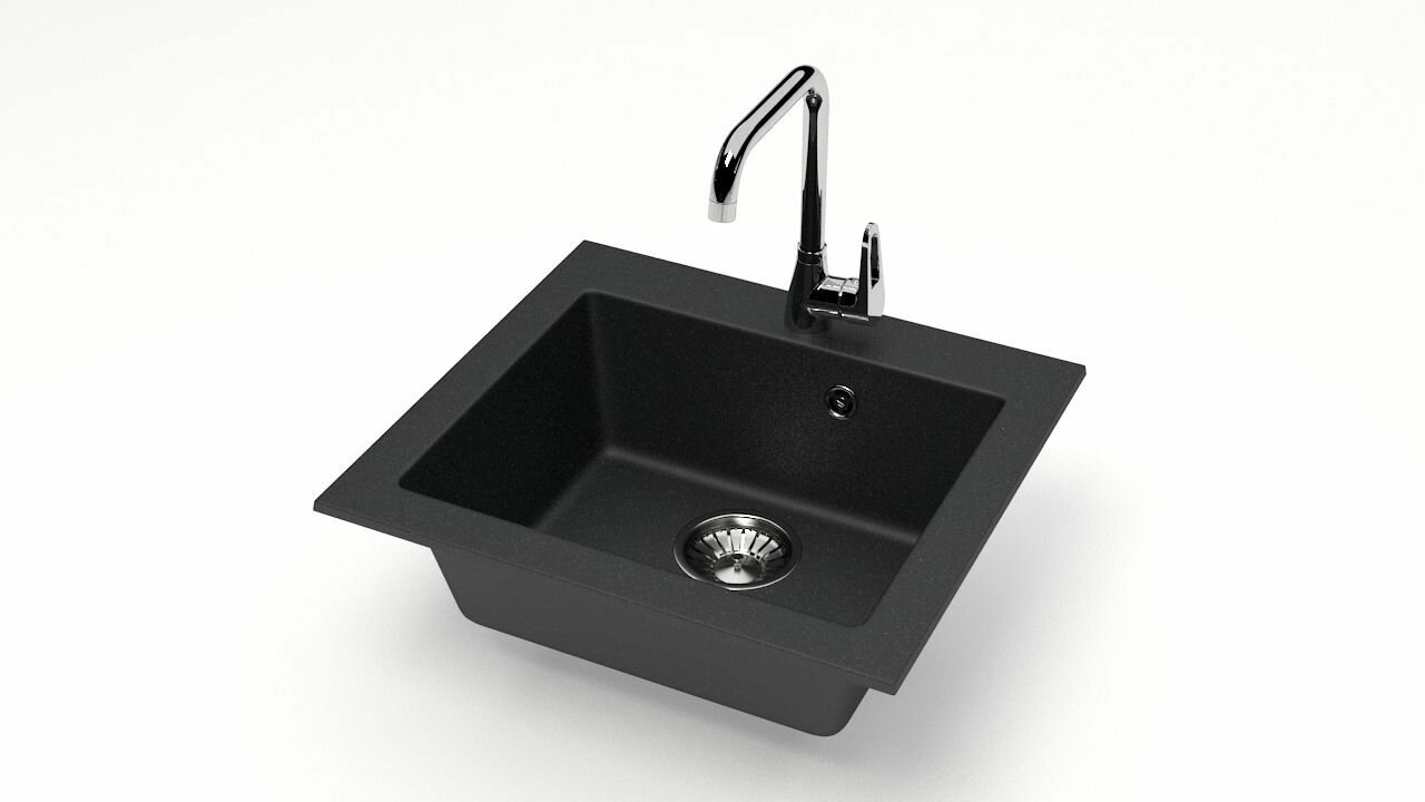 фото Кухонная мойка из искусственного камня MARRBAXX 35/Q 4 Чёрный матовый