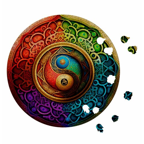 Деревянный пазл мандала 