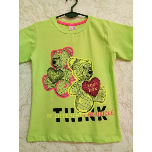 Футболка Футболка микки маус салатовый 122, размер 7/122, зеленый футболка для девочки цвет светло салатовый размер 122 см