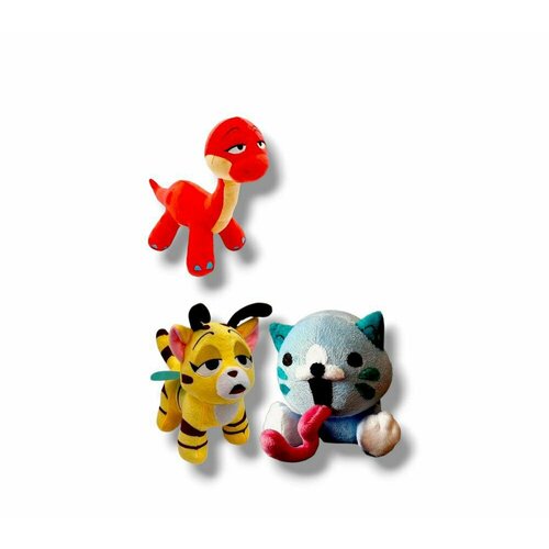 Мягкие игрушки Poppy Playtime динозавр Брон, кошка Кэнди, Кот-Пчела 3 штуки по 25 СМ
