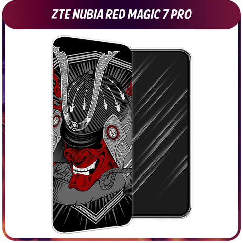 Силиконовый чехол на ZTE Nubia Red Magic 7 Pro / ЗТЕ Нубиа Ред Меджик 7 Про Красная маска самурая гидрогелевая противоударная защитная пленка для zte nubia red magic 7 зте нубиа ред меджик 7