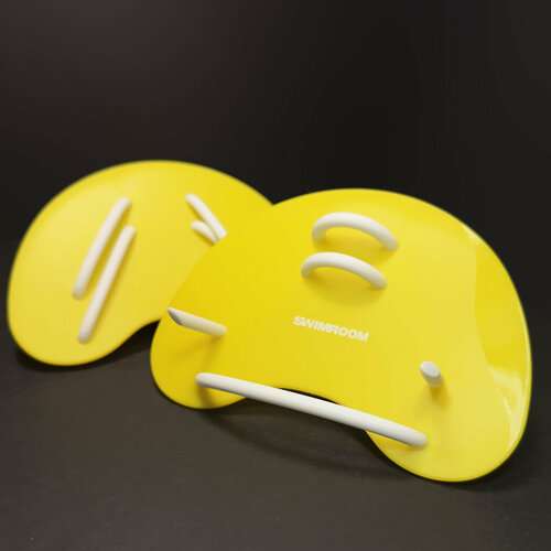 Пальчиковые лопатки для плавания SwimRoom Finger Paddles, цвет желтый с белым