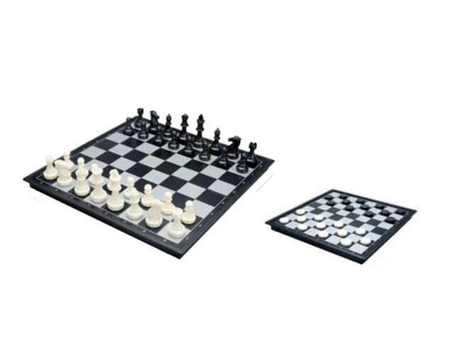 Настольная игра 2в1 Шахматы и Шашки магнитная, 20,1 х 9,7 х 3,4 см