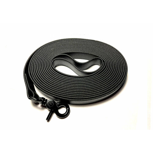 Поводок из биотана гриппи черный 24-27 мм х 19 мм карабин рычажный черный 64 мм 5 м 3050₽
