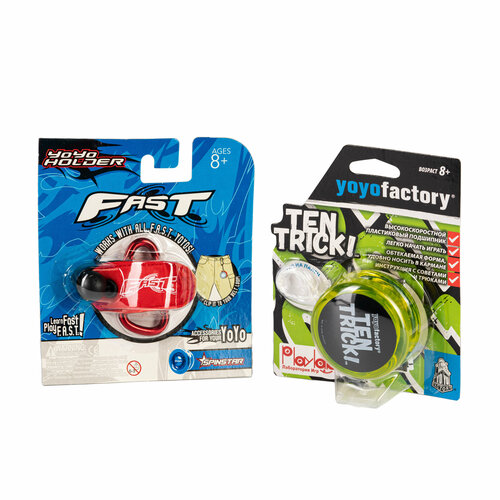 Йо-йо YoYoFactory TenTrick Желтый + Держатель игрушка playlab йо йо yoyofactory tentrick голубой