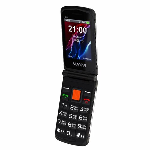 Телефон MAXVI E10, 2 SIM, оранжевый телефон maxvi b6 2 sim маренго