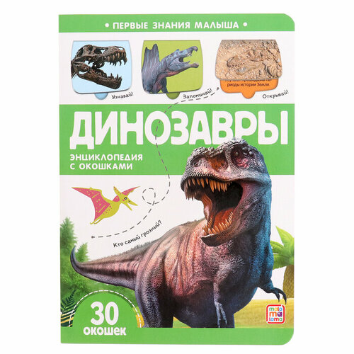 Книжка с окошками «Динозавры» книжки картонки эксмо книжка динозавры с окошками