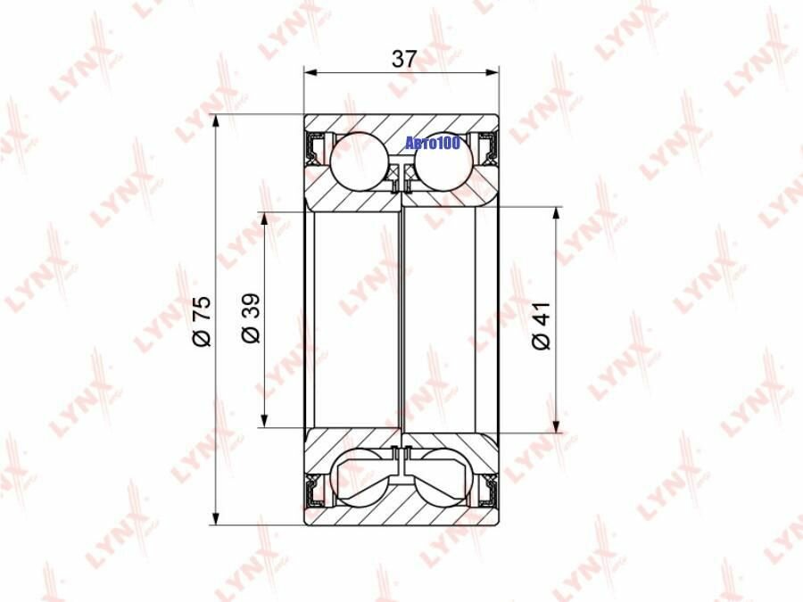 Подшипник ступицы передний LYNXauto WB-1056