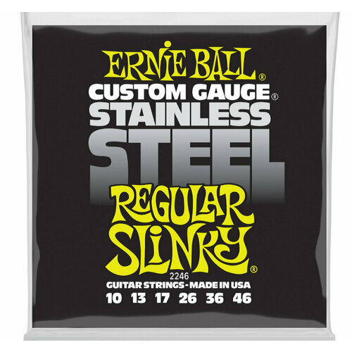 Струны ERNIE BALL 2246 - струны для эл. гитары Stainless Steel Regular Slinky (10-13-17-26-36-46) DNT-64342 струны для электрогитары ernie ball 2246