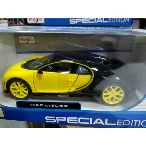 Машинка металлическая 1/24 Bugatti Chiron Maisto. желтая