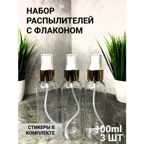 Атомайзер Bimonti cosmetics, 3 шт., 100 мл, размер S, прозрачный