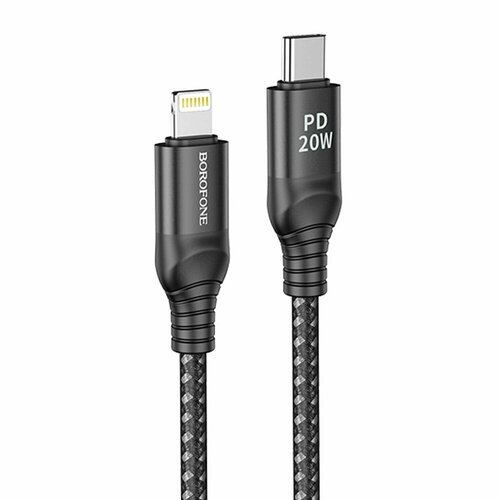 Кабель Type-C, Apple lightning Borofone BX56, Delightful PD, 100 см, черный, 1 шт. кабель hama usb type c apple lightning 0 2 м черный