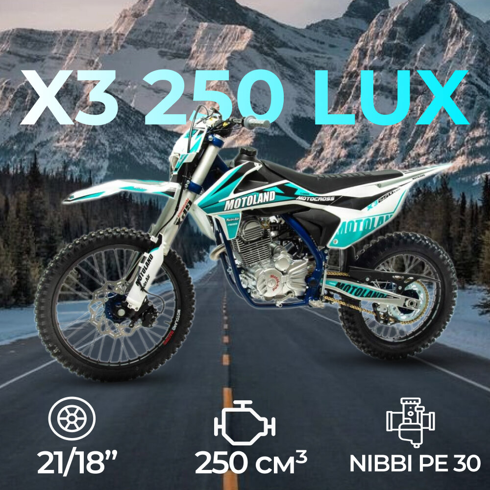 Мотоцикл Кросс Motoland X3 250 LUX (172FMM) синий