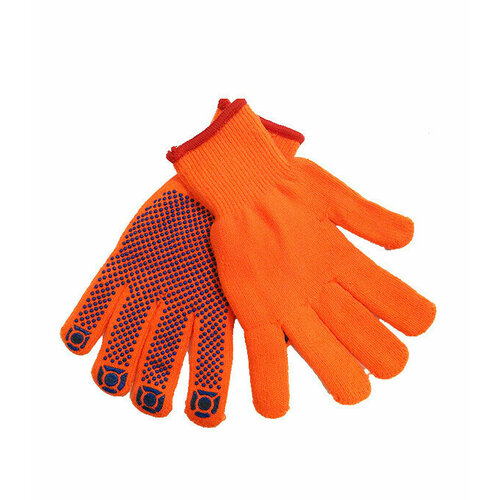 перчатки акриловые утепленные точка оранжевые Перчатки акриловые с ПВХ покрытием утепленные оранжевые 10 (XL)