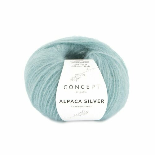 Пряжа для вязания Katia Alpaca Silver (279 Turquoise-Silver) пряжа для вязания katia alpaca silver 271 ruby silver