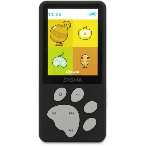 MP3 плеер Digma S5 flash 8ГБ черный/серый mp3 плеер digma u4 черный