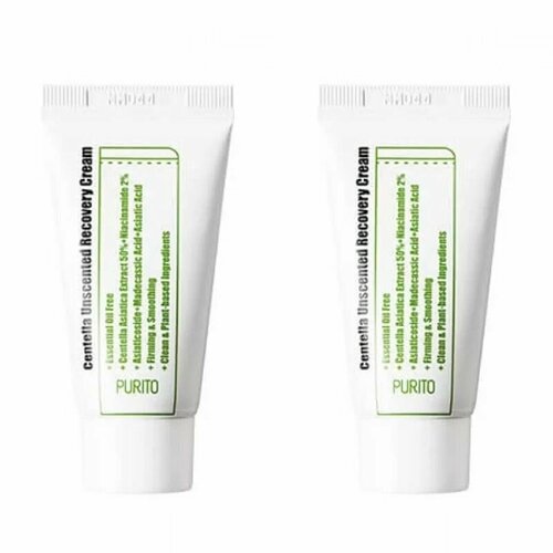 PURITO Крем для лица восстанавливающий с центеллой азиатской PURITO Centella Unscented Recovery Cream, 12 мл, 2 шт