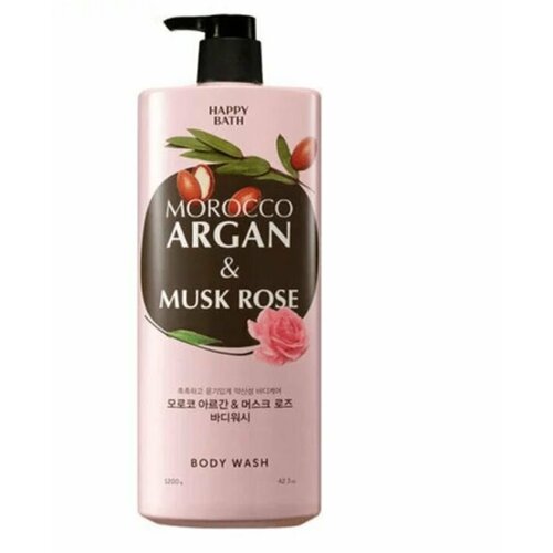 HAPPY BATH Гель для душа с марокканским аргановым маслом с ароматом розы 1200 мл 1985₽