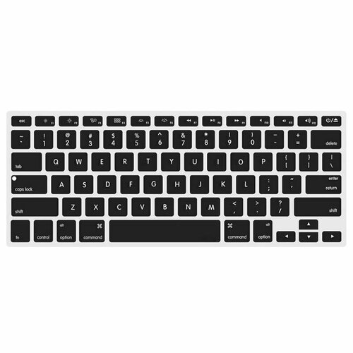 Черная силиконовая накладка на клавиатуру для Macbook Air/Pro 13/15, анг. раскладка (US) черная силиконовая накладка на клавиатуру для macbook air pro 13 15 анг раскладка us