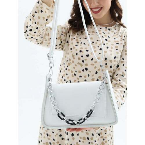 Сумка кросс-боди BORSIKA, фактура гладкая, белый