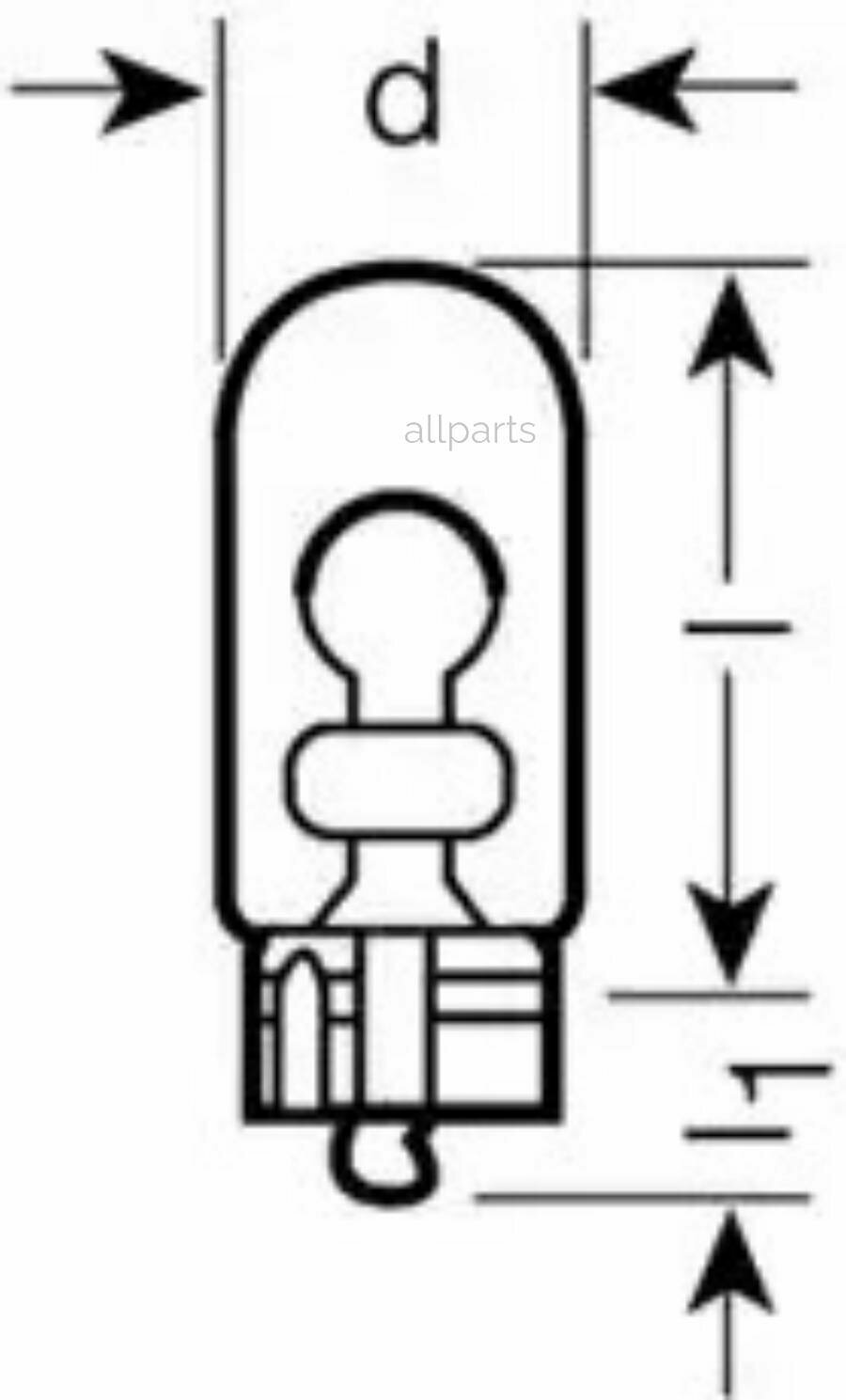 OSRAM 2825 лампа периферийная W5W 12V 5W 1ШТ.