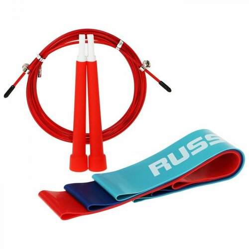 Набор для фитнеса Россия 3 фитнес-резинки скакалка 864₽