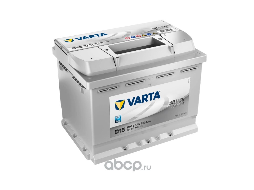 Аккумулятор VARTA Silver Dynamic 63 А/ч обратная R+ D15 242x175x190 EN610 А Varta 563400061