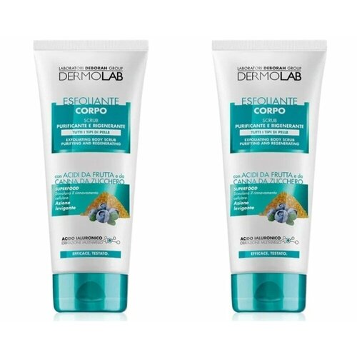 Скраб для тела Deborah Dermolab, Exfoliating Body Scrub Purifying And Regenerating All Skin Types, 200 мл, 2 шт
