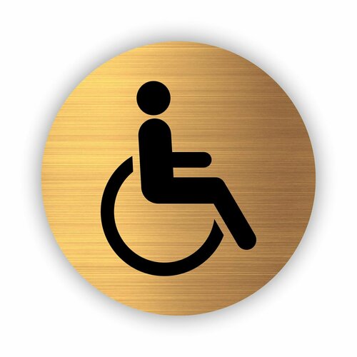 Туалет для инвалидов табличка Spot d112*1,5 мм. Золото