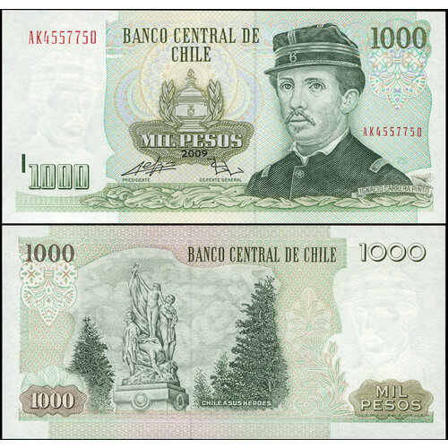 Банкнота. Чили 1000 песо. 2009 UNC. Кат. P.154ff