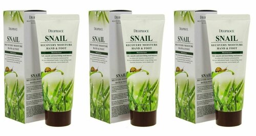 DEOPROCE Крем для рук и ног с муцином улитки MOISTURE HAND & FOOT SNAIL RECOVERY, 100 мл, 3 шт