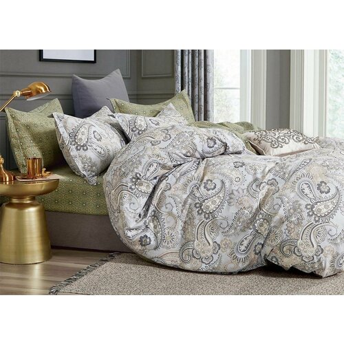 Комплект постельного белья 1040 1038 евро сатин 100 хлопок 4 наволочки 6990₽