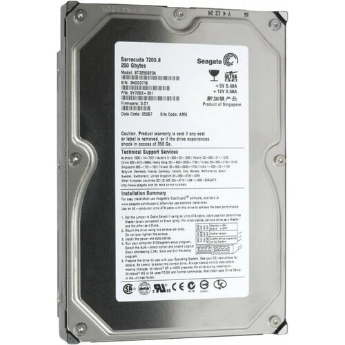 Жесткий диск Seagate ST3250823A 250Gb 7200 IDE 3.5 HDD жесткий диск seagate 9em03e 250gb 7200 ide 3 5 hdd