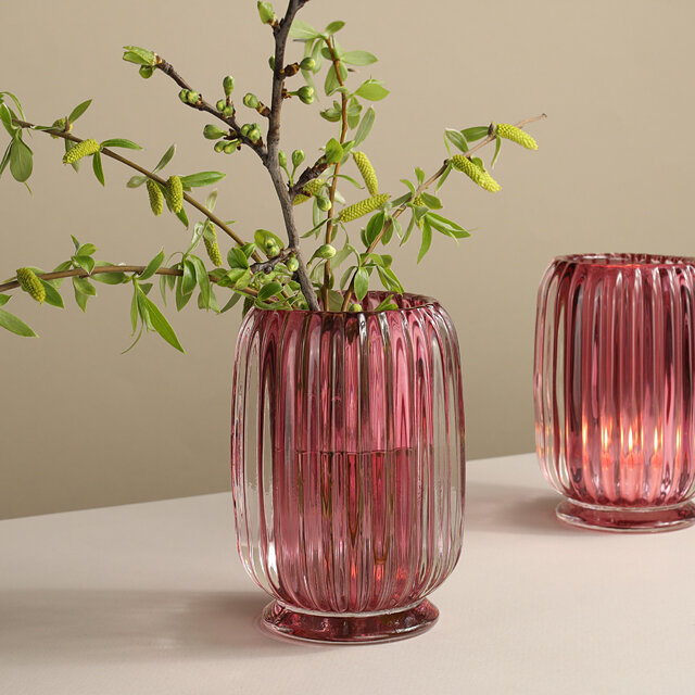 EDG Стеклянная ваза Rozemari 12 см розовая 105856,75