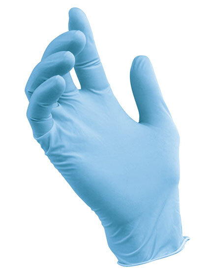 Перчатки нитриловые голубые NitriMax размер S, 50 пар/упк