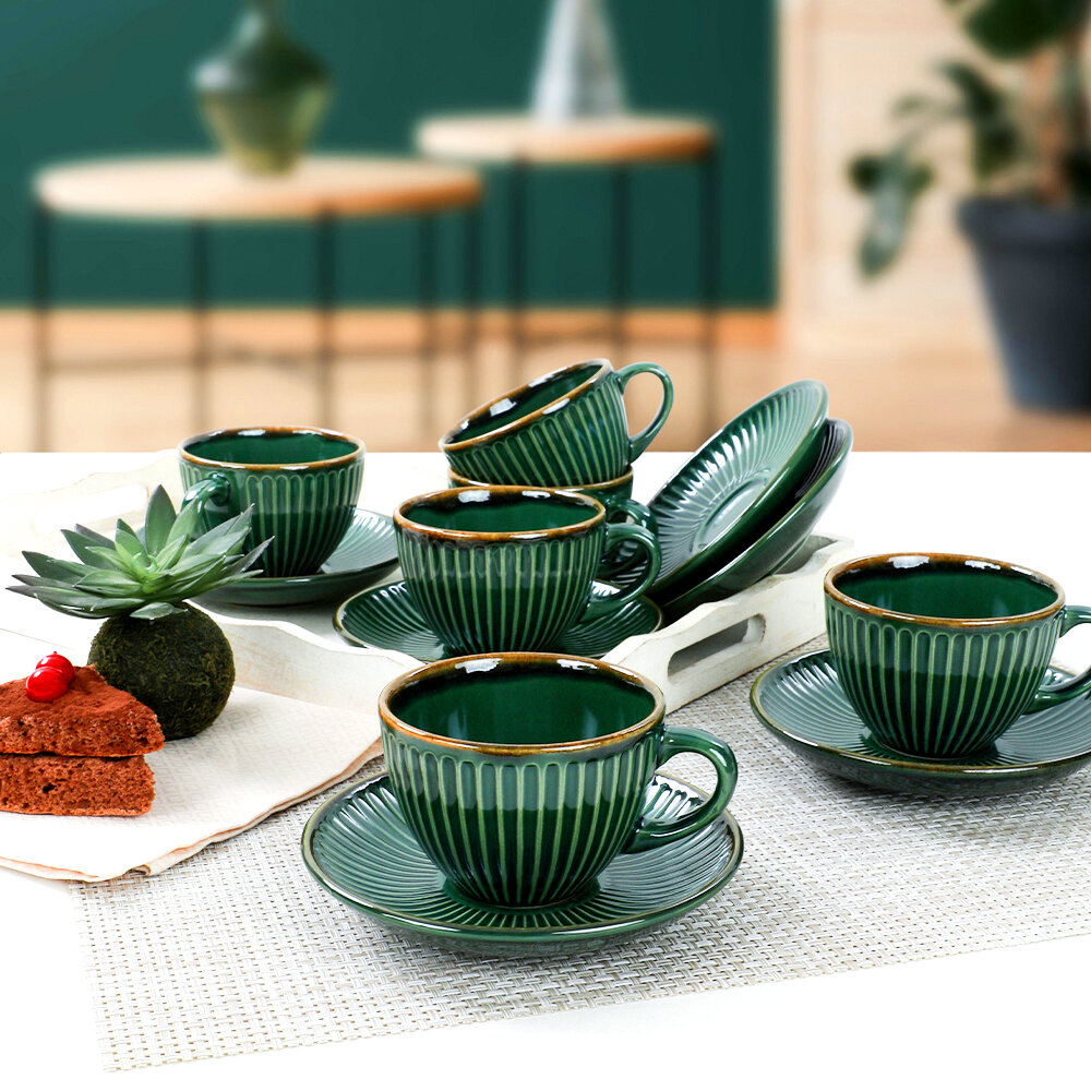 Набор чайных чашек Emerald Myra, 12 предметов, на 6 персон