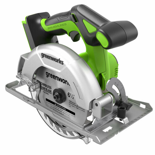 Пила дисковая аккумуляторная GD24CS165 GREENWORKS, 1501607 зеленый, серебристый, черный