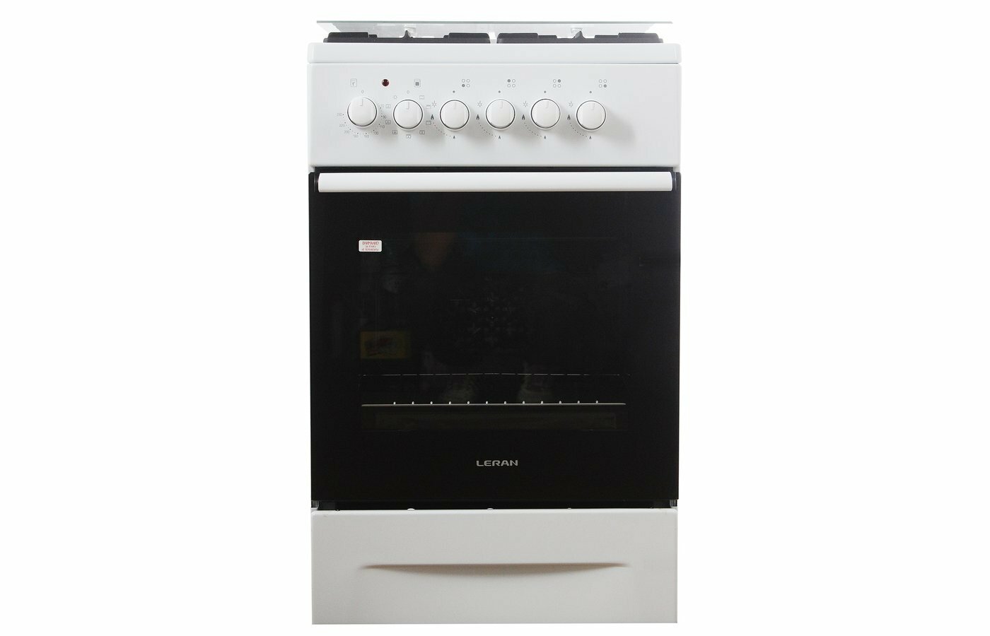 Комбинированная плита Leran GEC 2361W, газовая, эмалированная сталь, 4 конфорки