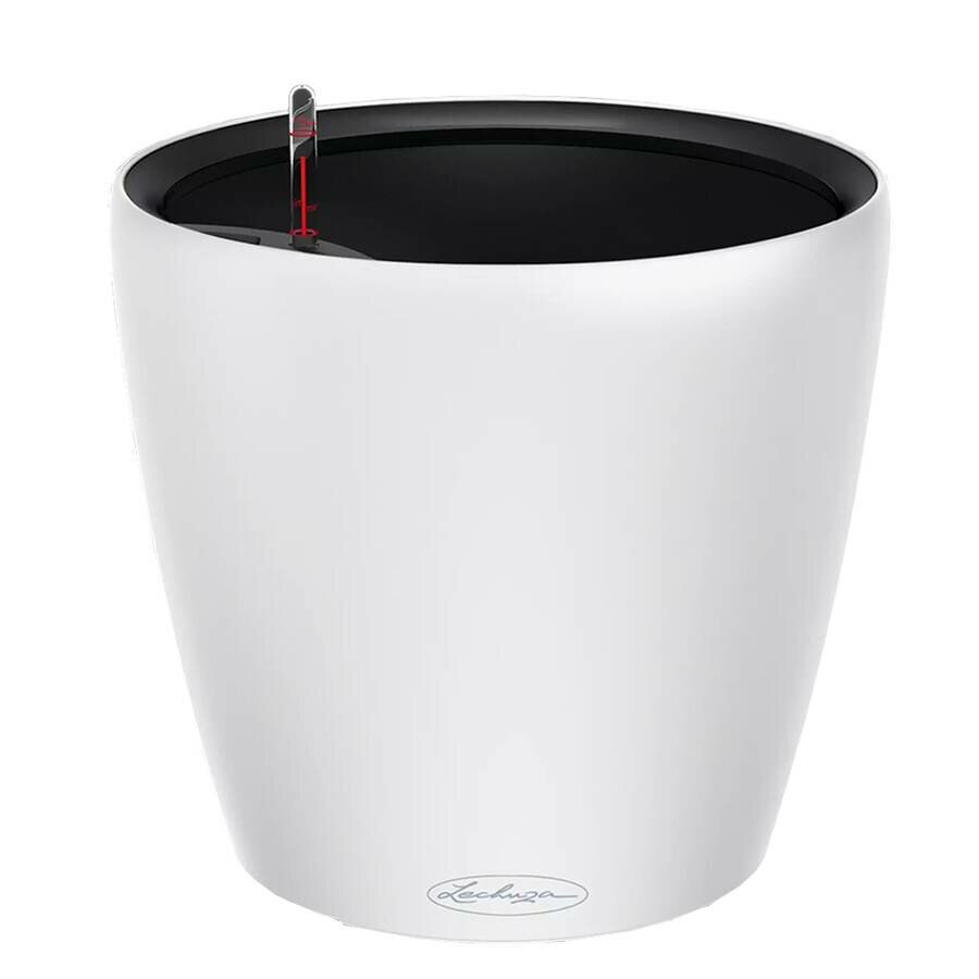 Кашпо с автополивом Lechuza Classico Color LS 28, D28,5 H26, белый, матовый / Горшок для цветов Лечуза 7 л.