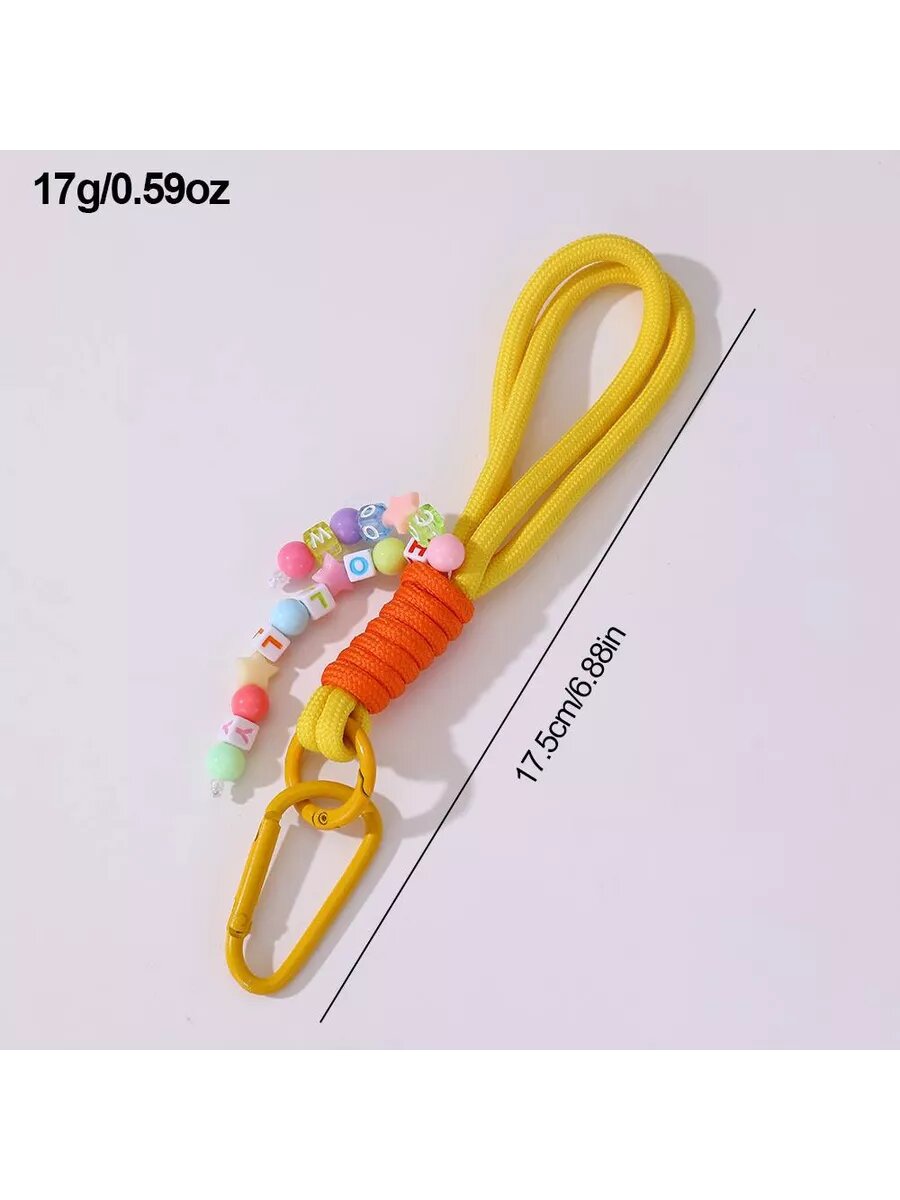 Брелок, желтый, оранжевый, розовый — фото 1