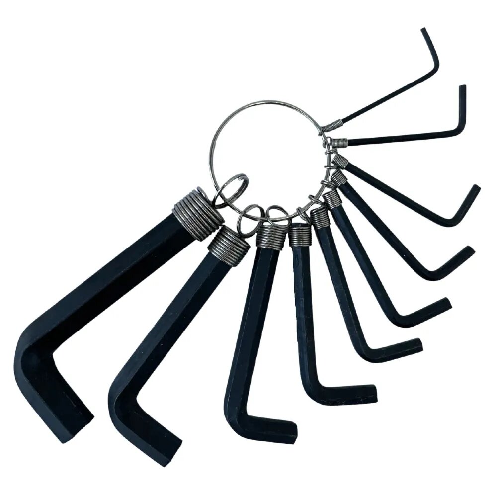 Набор шестигранников 1,5-10мм, 10 штук, на кольце, "Практик"