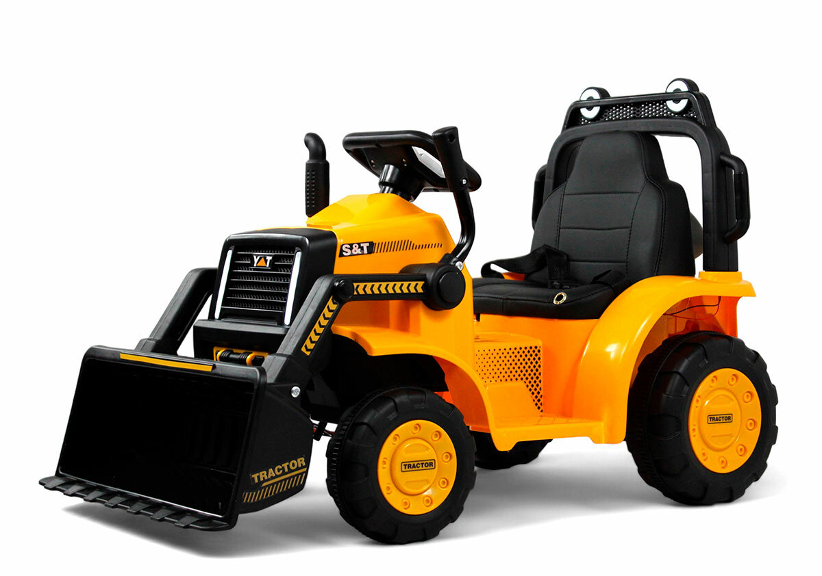 Детский электромобиль RiverToys трактор-погрузчик C004MC Желтый